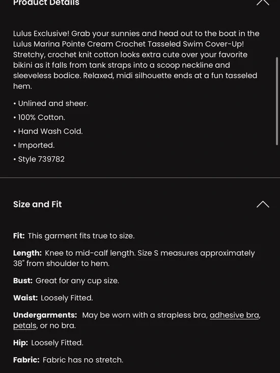 New Lulus Marina Pointe Cream Crochet Tasseled Swim Cover-up Beige - Size S - Picture 8 of 8